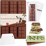 dubai Silikon Schokoladenformen mit 6 Mulden,antihaftbeschichtet,BPA frei,DIY Schokoladenriegelformen für Schokolade,Bonbons und Gelees inklusive 100 Beuteln und Spateln,für Anfänger DIY Schokolade