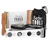 ✮ BARBER TOOLS✮ Kit / 2 Bartkamm + Bartbürste + Precision Schere + Aufbewahrungstasche + Bartglätter. Das perfekte Geschenk für bärtige Männer