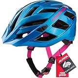 ALPINA PANOMA - Reflektierender & Optimal Belüfteter Fahrradhelm Mit Fliegennetz & Nachrüstbarem LED Für Erwachsene, True Blue-pink Gloss, S (52-57 cm)