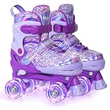 Nattork Kinder Rollschuhe, Rollschuhe Verstellbar mit 4 Größen Einstellbare, Rollschuhe für Mädchen, Jungen Anfänger, Drinnen und Draußen