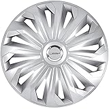 MICHELIN Radkappen MX-MS 15 Zoll Universal Radzierblenden 4er Set Fürs Auto ABS Kunststoff, Silber mit Chromring