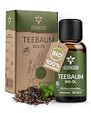 Heldengrün® BIO Teebaumböl [100% NATURREIN] Natürliche Haut- und Gesichtspflege - Tee Tree Oil - Teebaumöl Pickel unterstützt bei Unreinheiten