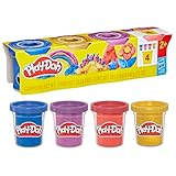 Play-Doh 4er-Pack Schimmerglanzknete – kreatives Knet-Set mit glitzernder Knete für fantasievolles Spielen