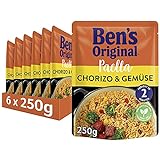 BEN’S ORIGINAL Ben's Original Express Paella Fertiggerichte Chorizo & Gemüse, 6 Packungen (6 x 250g)