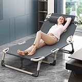 AWYYA Karpfenliege mit Abnehmbarem Memory Foam-Kissen, Verdicktem Stahlrohr, Ergonomischem Design, Aufgeklappt: 190 X 68, Nach Dem Zusammenklappen: 72 X 18