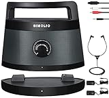 SIMOLIO Funklautsprecher für Fernseher Kabellos, 2.4GHz Tragbarer TV Lautsprecher für Senioren, Perfekter Ersatz für Kinnkopfhörer, Optisch, RCA, 3.5 AUX Verbindung, mit Kopfhörer & 2 Adapter SM-621D
