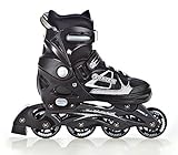 RAVEN Inline Skates Inliner für Kinder und Erwachsene OPTIONAL 2in1 mit Schlittschuhen verstellbar (Spirit Black/White ohne Kufen, 40-43 (25,5-28cm)