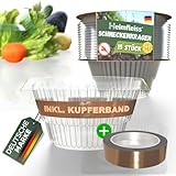 Heimfleiss® Schneckenkragen Salat inkl. Kupferband gegen Schnecken | Schneckenschutzring aus recyclebarem PET | Schneckenabwehr Chemiefrei | Schneckenschutz Hochbeet Salatring Schneckenring (16 Stück)