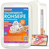 Zenicolor 1kg Glycerinseife transparent zum Seife selber Machen I Rohseife zum Seifengießen als Seifenbasis I Seifenrohmasse, Soap Base, Gießseife