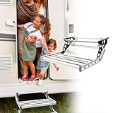 Manuelle Trittstufe Für Wohnmobile, Klappbare Wohnmobil-Stufe, Wohnmobil-Treppe, Mit LED-Beleuchtung, Solide Stufe, Faltbar, Für Wohnwagen Und Wohnmobile,Single-layermanual