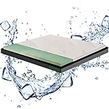 GEEMMA s.r.l. Biogreen Matratzen-Topper, Matratzenauflage für Doppelbett, 160 x 200 cm, orthopädischer Korrektur, kühlend, Höhe 6 cm, antiallergischer Stoff, abnehmbarer Bezug, Cooler