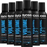 Syoss Schaumfestiger Volume Lift Haltegrad 4 Extra Stark (6 x 250 ml), Haarschaum für Salon-schöne Haare, verleiht 48 h extra starken Halt und Geschmeidigkeit