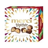 merci together – 1 x 175g – Mischung von gefüllten Edel-Vollmilchschokoladen-Pralinen