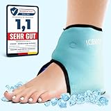 ICEHOF Kühlpads Fußgelenk - Kühlbandage Knöchel - Sprunggelenkbandage mit Kühl-Gel Kältetherapie Fußknöchel Rheuma Chemotherapie Knöchelschmerzen Fußgelenkbandage Knöchelbandage OneSize (1 St.)