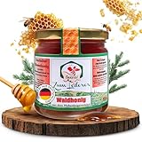 Imkerei zum Lederer - Deutscher Waldhonig - Roher Premium Honig aus dem Bayerischen Wald - Naturbelassener, flüssiger Honig aus Honigtau (500g)
