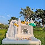 BsxiouY Aufblasbares Schloss Mit Bällebad Und Gebläse/Aufblasbares Schlosspark 13,5 Fuß X 9,5 Fuß Aufblasbares Schloss Für Geburtstagsfeiern Und Kindergärten,A