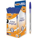 BIC Kugelschreiber Set Cristal Original, in Blau, Strichstärke 1 mm, 50er Pack, Ideal für das Büro, das Home Office oder die Schule