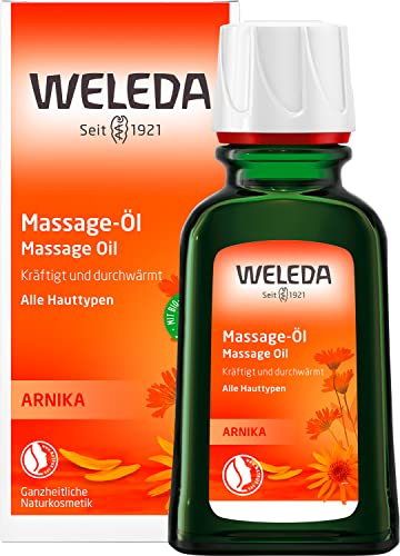 WELEDA Bio Arnika Massage-Öl 50 ml - pflegendes Naturkosmetik Körper Öl gegen Verspannungen und Verkrampfungen der Muskeln. Ideal für vor und nach dem Sport
