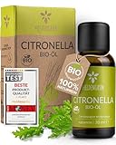 Heldengrün® BIO Citronellaöl [100% NATURREIN] Dermatologisch getestet - Echtes Citronella Öl - Zitronig, erfrischend & frisch - Duftöl Mücken - Citronella Oil