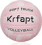 Krfapt Volleyball Beachvolleybälle offizieller Größe 5,Touch Volley Ball Training für Outdoor Indoor Spiel Rosa