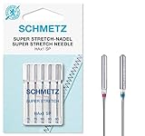 SCHMETZ Nähmaschinennadeln: 5 Super Stretch-Nadeln, Nadeldicken 75/11-90/14, Sortiert, HAx1SP, für jede gängige Haushaltsnähmaschine, für die Verarbeitung elastischer Stoffen mit dickeren Nähfäden