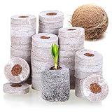 com-four® 50x Kokosquelltabs - Anzuchtunterstützung für Pflanzensamen - biologisch abbaubare Anzuchthilfe aus Kokosfaser - Quelltabletten