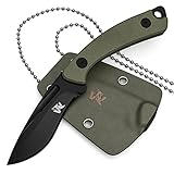 Wolfgangs VERITI Neck Knife Messer - inklusive Kydex Scheide und Kugel Halskette zum umhängen - Mini Survival Outdoor Messer für jeglichen Gebrauch