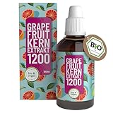 GSE Bio Grapefruitkernextrakt Tropfen - Hochdosiert, 1200mg Bioflavonoide auf 100ml - Vegan, 100% Natürlich - Produziert & Laborgeprüft in Deutschland - 1845 Grapefruit Bittertropfen (41 Tage)