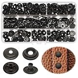 240Stk Druckknopf-Kit, Leder-Druckknöpfe, Metall Druckknöpfe, Rostfreier Stahl Metall Druckknöpfe, Leder Schnappverschlüsse Kit, Kleidung Snaps Druckknopf Set für Jeans Jacken