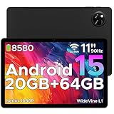 DOOGEE Tab A9+ Android 15 Tablet 11 Zoll, Unisoc T7200 Octa-Core 8580mAh Gaming Tablet Android 20GB RAM+64GB ROM(TF 2TB), WiFi5 Tablets PC, 90Hz-Netflix 1080P, WidevineL1/Face ID/OTG/GPS/Dual Speaker
