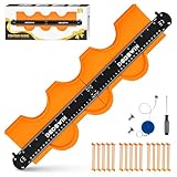 DODOWIN Konturenlehre Verbindbar Groß, Laminat Schablone, Contour Gauge, Konturenlehre Mit Feststeller, Geschenk für Männer Ihn Geburtstag, Personalisierte Geburtstagsgeschenk für Opa Papa
