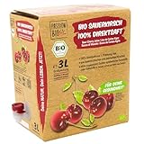 Bio Sauerkirsche Direktsaft, 3 Liter - Sauerkirschsaft aus 100% europäischen Sauerkirschen - Veganer Sauerkirsch Saft, ohne zugesetzten Zucker, ohne Süßstoffe (lt. Gesetz)