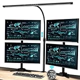 EYOCEAN Schreibtischlampe LED, 24W 80CM Tischlampe mit Gestensteuerung, Dimmbare Tageslichtlampe Augenschutz Monitor Lampe für Arbieter in Büro Leser Architekenden Schneider