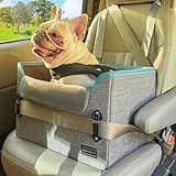 Petsfit Hunde Autositz für kleine Hunde bis zu 6kg, Hundesitz Auto Rückbank, Extra sicherer Stabiler Hundeautositz Hundesitz mit Sicherheitsgurt-Halteclip und Plüschkissen, Grau