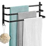 KingSaid Handtuchhalter 60CM Wand 3-Stöckig Handtuchstange mit Haken Wand Wandregal Geeignet Wasserdicht Rust Badetuch Handtuchhalter für Badezimmer Küche
