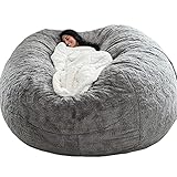 Riesiger Sitzsack-Stuhl, 1,5 m/1,8 m/2,1 m, für Erwachsene, flauschiges Sofa in Ihrem Schlafzimmer oder Wohnzimmer, kein Füllstoff im Lieferumfang enthalten, aus bequemem Fell für eine übergroße Größe