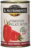 IL NUTRIMENTO Italienische geschälte Tomaten – perfekt für Saucen – biologisch geschälte Dosentomaten – 12er-Pack (12 x 400 g)