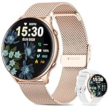 SLOKSFil Smartwatch Damen mit Telefonfunktion,1.39' HD Touchscreen/Menstruationszyklus/Herzfrequenz/Schlafmonitor/Schrittzähler/IP67 Wasserdicht/für iOS Android Rosa Gold