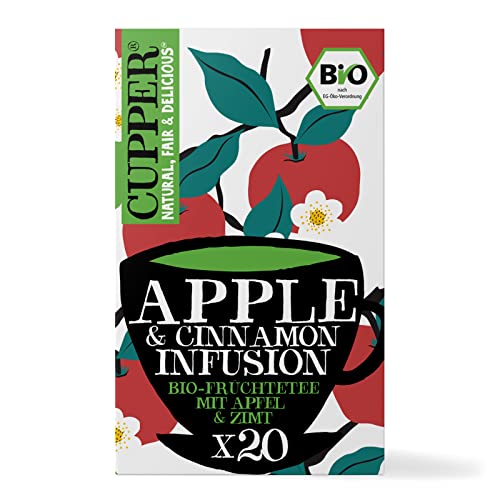 CUPPER Bio Früchtetee 'Apple & Cinnamon', 20 ungebleichte Teebeutel, umweltfreundlich, fair gehandelt