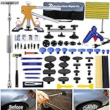 Manelord Auto Dellen Reparaturset Dellen Reparatur Car Ausbeulwerkzeug Einstellbare Breite Golden Lifter, Gleithammer und Metall Brücken Abzieher für Fahrzeug Dellen Entfernen