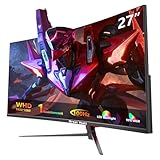 Great voell Curved Gaming Monitor 27 Zoll, 100Hz, FHD(1920x1080P), HDMI 2.0, DP 1.4, HDR, Anti-Blaulicht Augenschutz, 99% sRGB, FreeSync, VESA-Unterstützung, Kann gekippt Warden, pc Bildschirm 16:9
