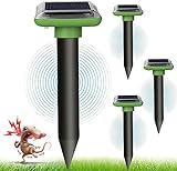 Mole Repellent Sonic-gerät 4 Stück Ultrasonic Solar Maulwurfabwehr Maulwurfschreck Wühlmausabwehr Schlagenabwehr Eidechsenabwehr Mole Repellent Schädlingsbekämpfung für Den Rasen Garten