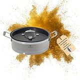 CHEF CUISINE Servierpfanne 28 cm hoher Rand, Aroma Dampfgar Induktion, mit Deckel, Pfanne Induktion, Edelstahl beschichtet, backofengeeignet, antihaftbeschichtet, hoher Rand