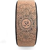 HRTLSS Yoga Rad, Naturkork Yoga Rad, Pilate Wheel Trainingshilfe zum Dehnen, Verbessern Sie das Rückenbiegen Stretch Pilates Kreis Yoga Zubehör (Schwarz)