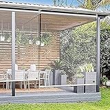 Transparenter Außenrollo, regenfest, für den Außenbereich, Veranda, Pergola, Kunststoff-Fenstervorhang mit Zubehör, wasserdichte PVC-Glasfolie, Bildschirm kann individuell angepasst werden (140 x 205