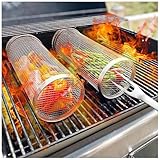 2 Stück Grillzubehör, Grill Zubehör Set, Grillkorb, Grillkorb Gemüse, Grillkorb Edelstahl, Outdoor Küche, Gemüse Grillkorb, Gasgrill Zubehör, Grillen, Garten Zubehör, Outdoorküche