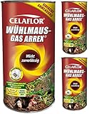 3 x 250 g Celaflor Wühlmaus-Gas Arrex Maulwurf Vergrämungs Vertreibungsmittel