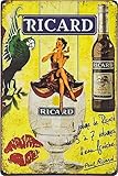 30 x 20 cm RICARD Pastis Pernod – Café & Bar Blechschild für Frankreich Liebhaber – Kaffeehaus Kultur – Restaurant Deko Wandschild (Pin up) (Pin Up)