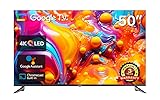 TEEVIEW TV50QUG-EU 50' Google Smart 4K UHD TV, WLAN, Bluetooth, 3X HDMI, Triple Tuner, Sprachsteuerung, Integrierte Streaming-Apps