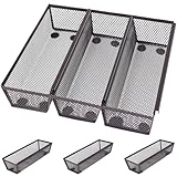Winter Shore Besteckkasten für Schubladen aus Bronzefarbenem Draht [6 Pack] - Schubladen Organizer mit Ineinandergreifenden Seiten & Rutschfesten Gummipads - Erweiterbarer Besteck Organizer